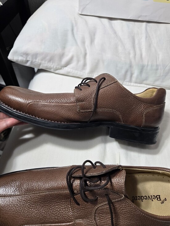 Belvedere Baybridge Men\'s Brown Pebbled Leather Tied Shoe sz 15D main image 10